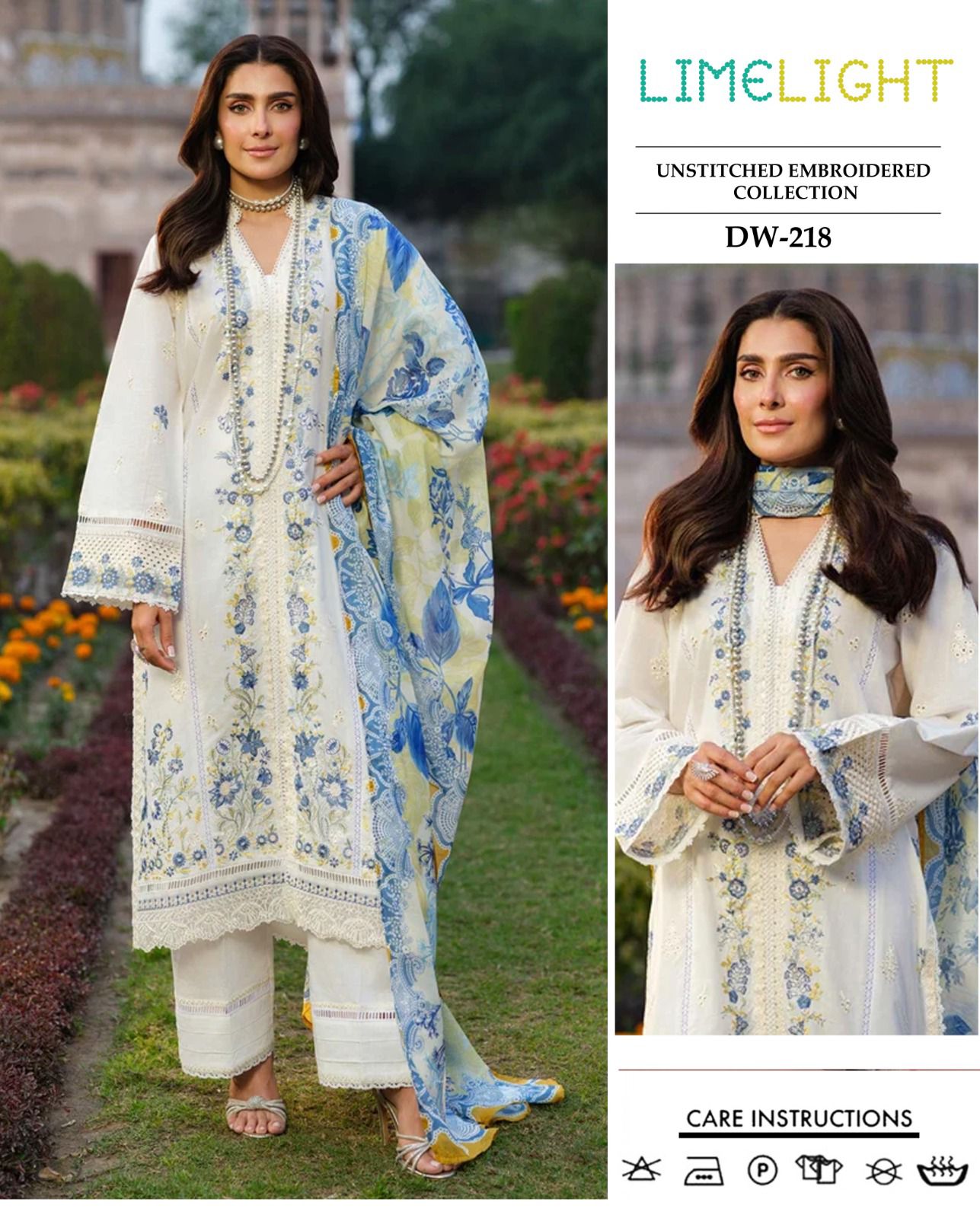 Dhanak embroidered luxury unstitched 3pc suit